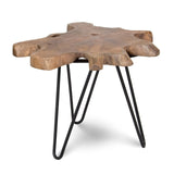 Natura Hairpin Nesting Table — Live-Edge Teak with Hairpin Legs - live-edge teak nesting tables with metal hairpin legs | Image 1 | InSTYLE Home & Rugs