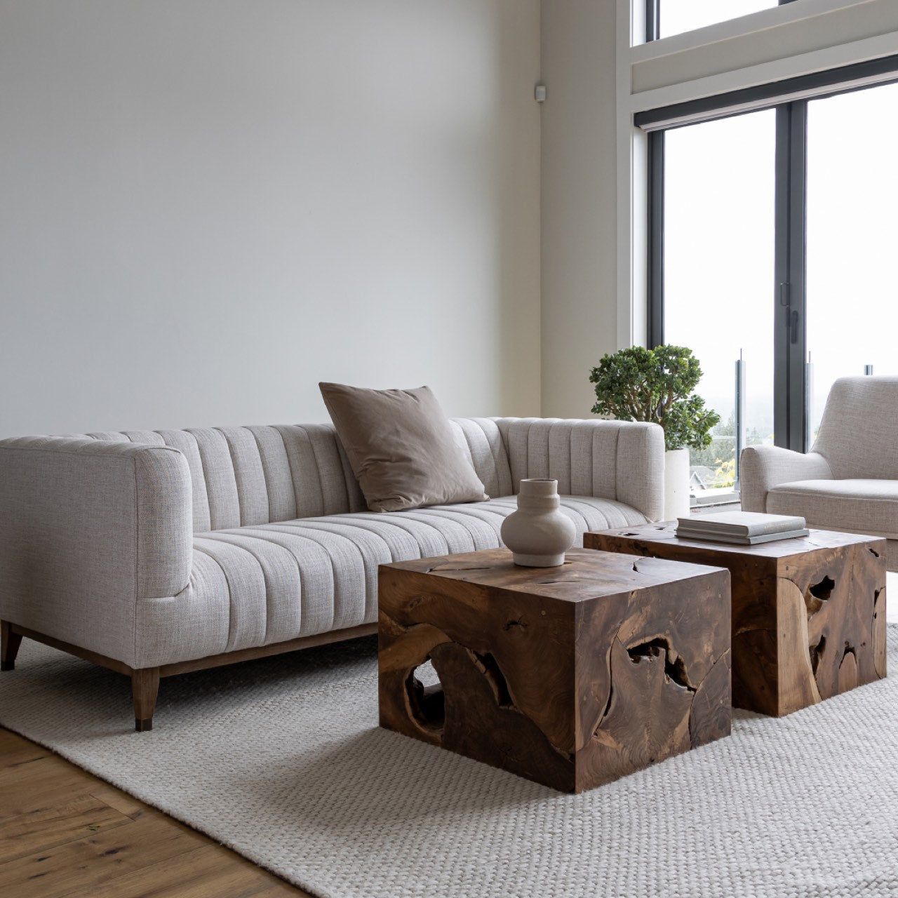 Natura Flow Condo Square Coffee Table — Teak Root - condo-size square teak-root coffee table, each piece unique | Image 4 | InSTYLE Home & Rugs