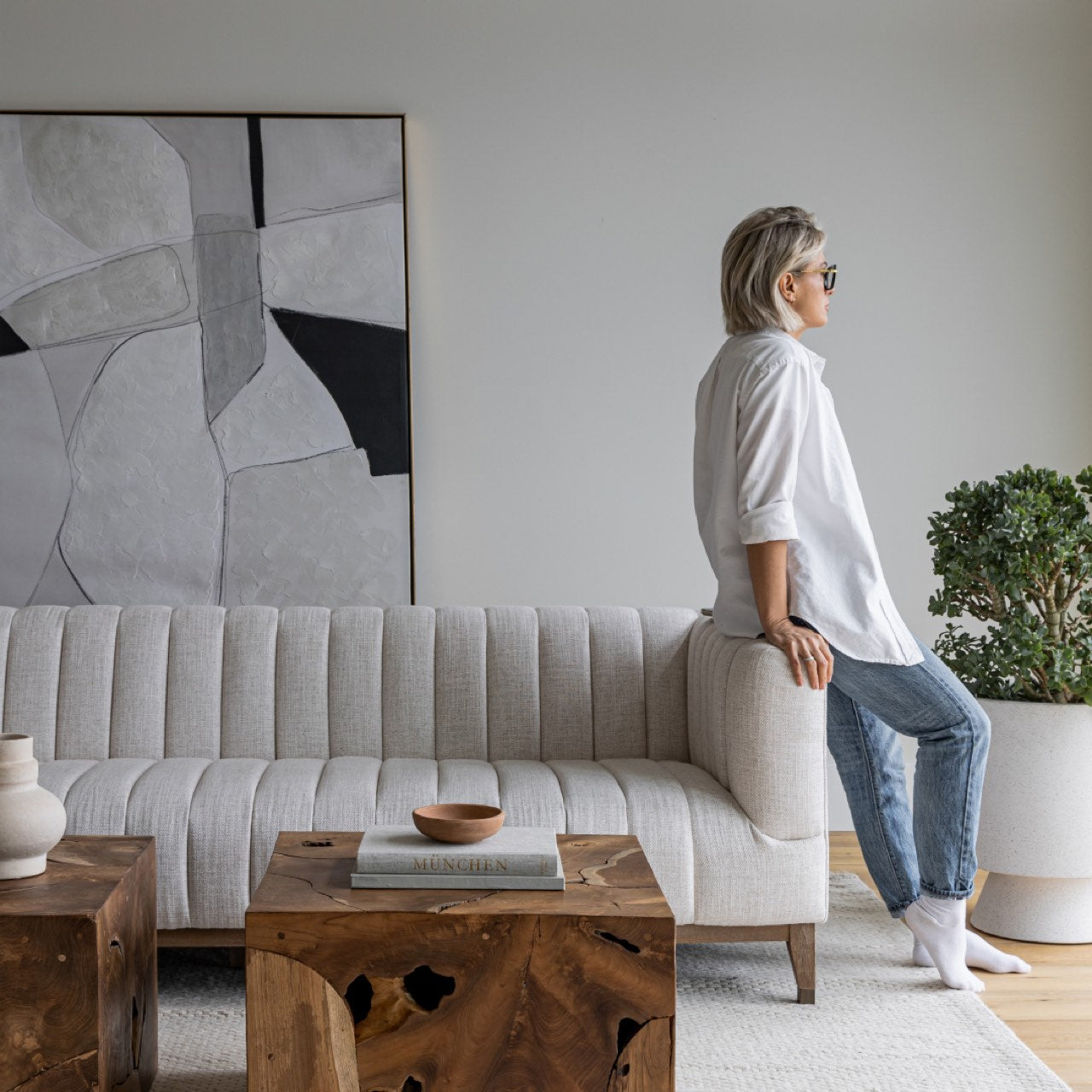 Natura Flow Condo Square Coffee Table — Teak Root - condo-size square teak-root coffee table, each piece unique | Image 5 | InSTYLE Home & Rugs