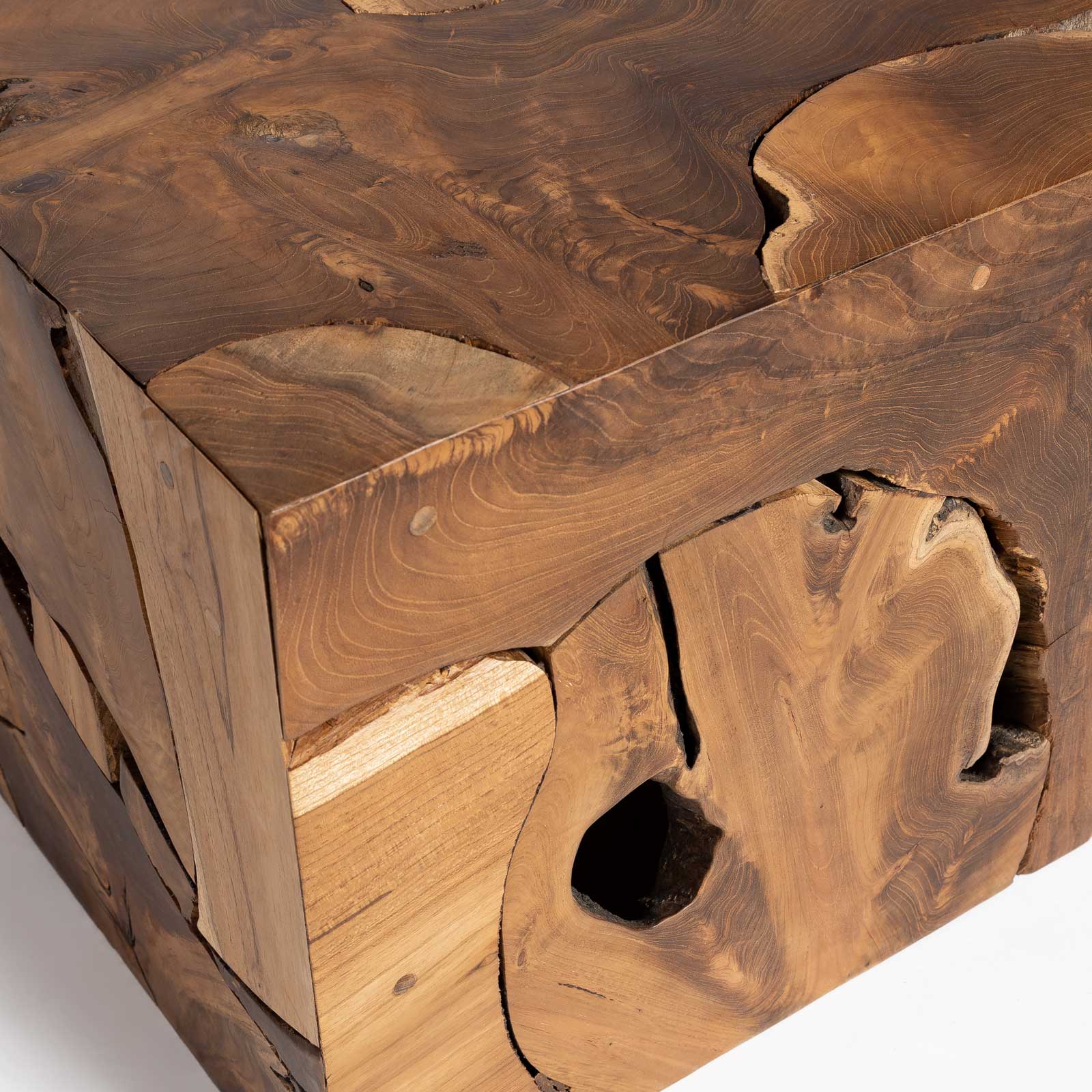Natura Flow Condo Square Coffee Table — Teak Root - condo-size square teak-root coffee table, each piece unique | Image 13 | InSTYLE Home & Rugs