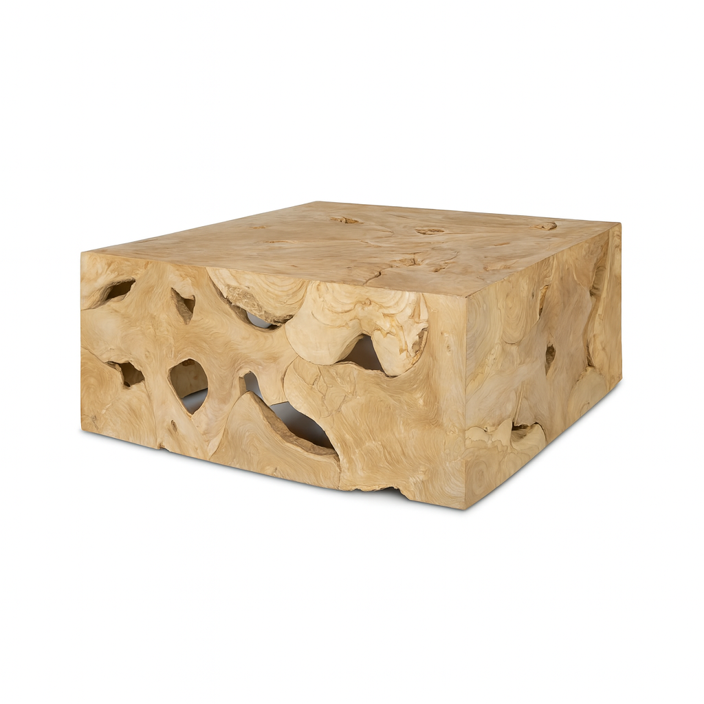 Natura Flow Square Coffee Table Bleached - stylish tables for living rooms | Image 1 | InSTYLE Home & Rugs