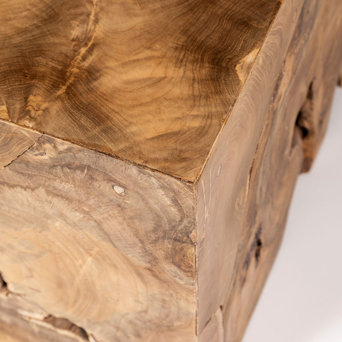 Natura Flow Square Coffee Table Bleached — Solid Teak Root - bleached square teak-root coffee table, each piece unique | Image 8 | InSTYLE Home & Rugs