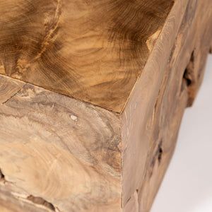 Natura Flow Square Coffee Table Bleached — Solid Teak Root - bleached square teak-root coffee table, each piece unique | Image 8 | InSTYLE Home & Rugs