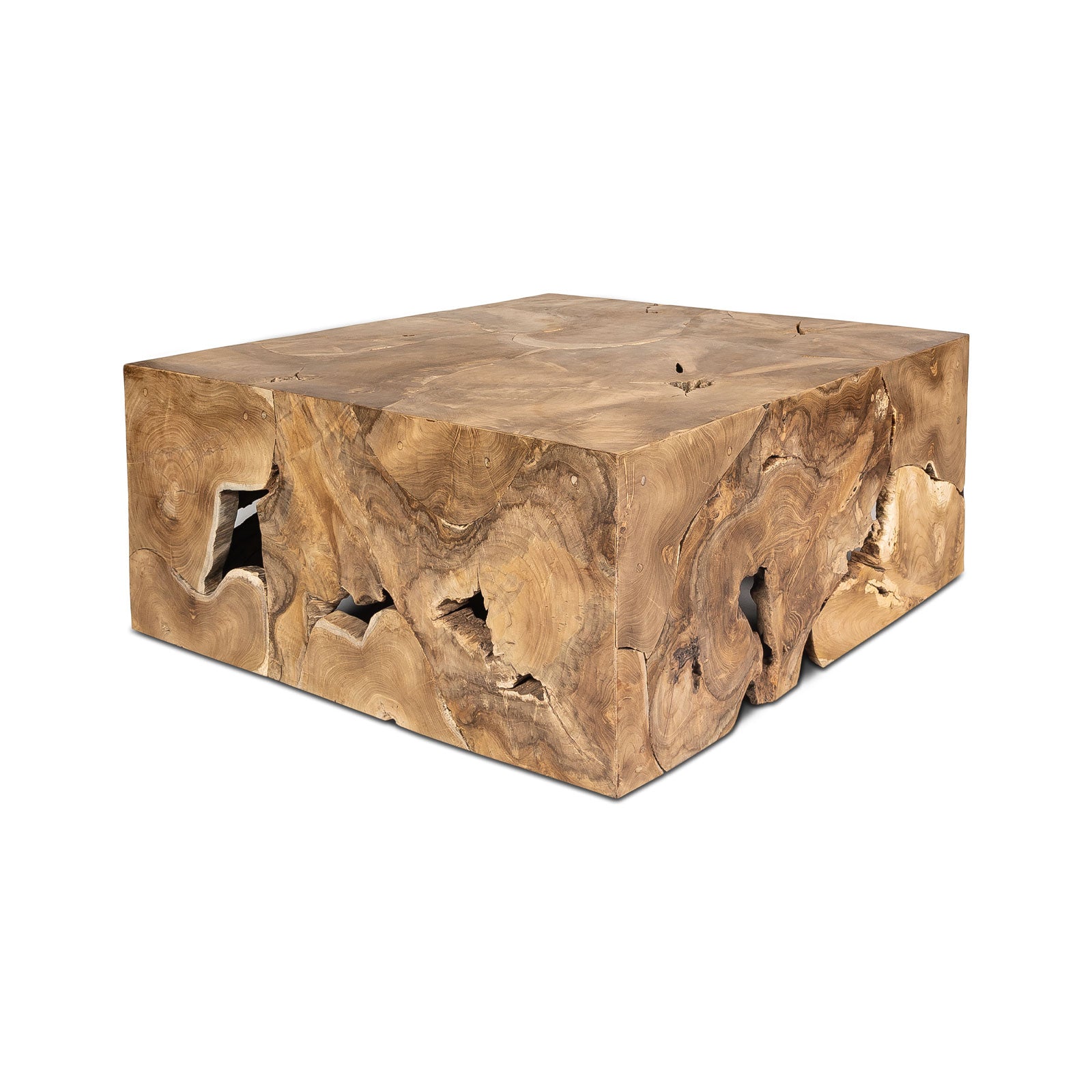 Natura Flow Square Coffee Table in bleached teak root | InSTYLE Home & Rugs