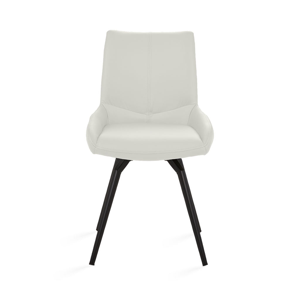 NONA Swivel Chair White PU Black Metal legs | InSTYLE Home & Rugs