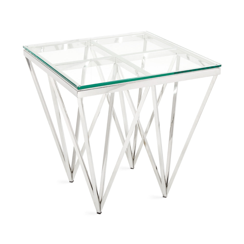 LUXOR End Table GY-ET-7745 Polished stainless steel - perfect for holding drinks, decor, or lamps | Image 2 | InSTYLE Home & Rugs