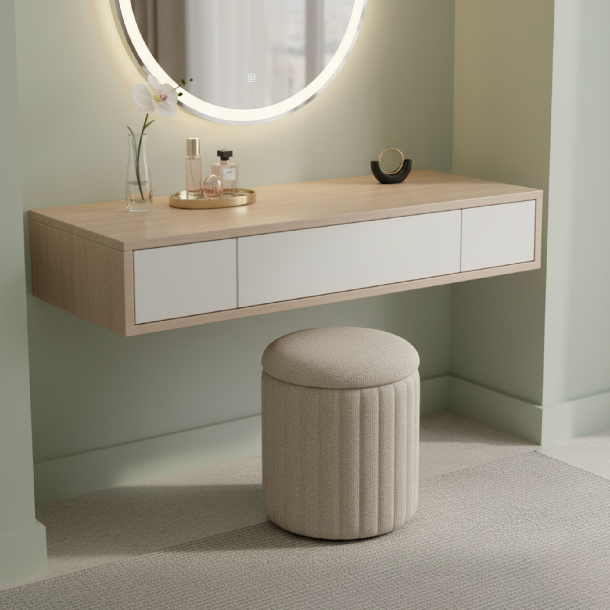 Channel Storage Ottoman Beige Linen | InSTYLE Home & Rugs