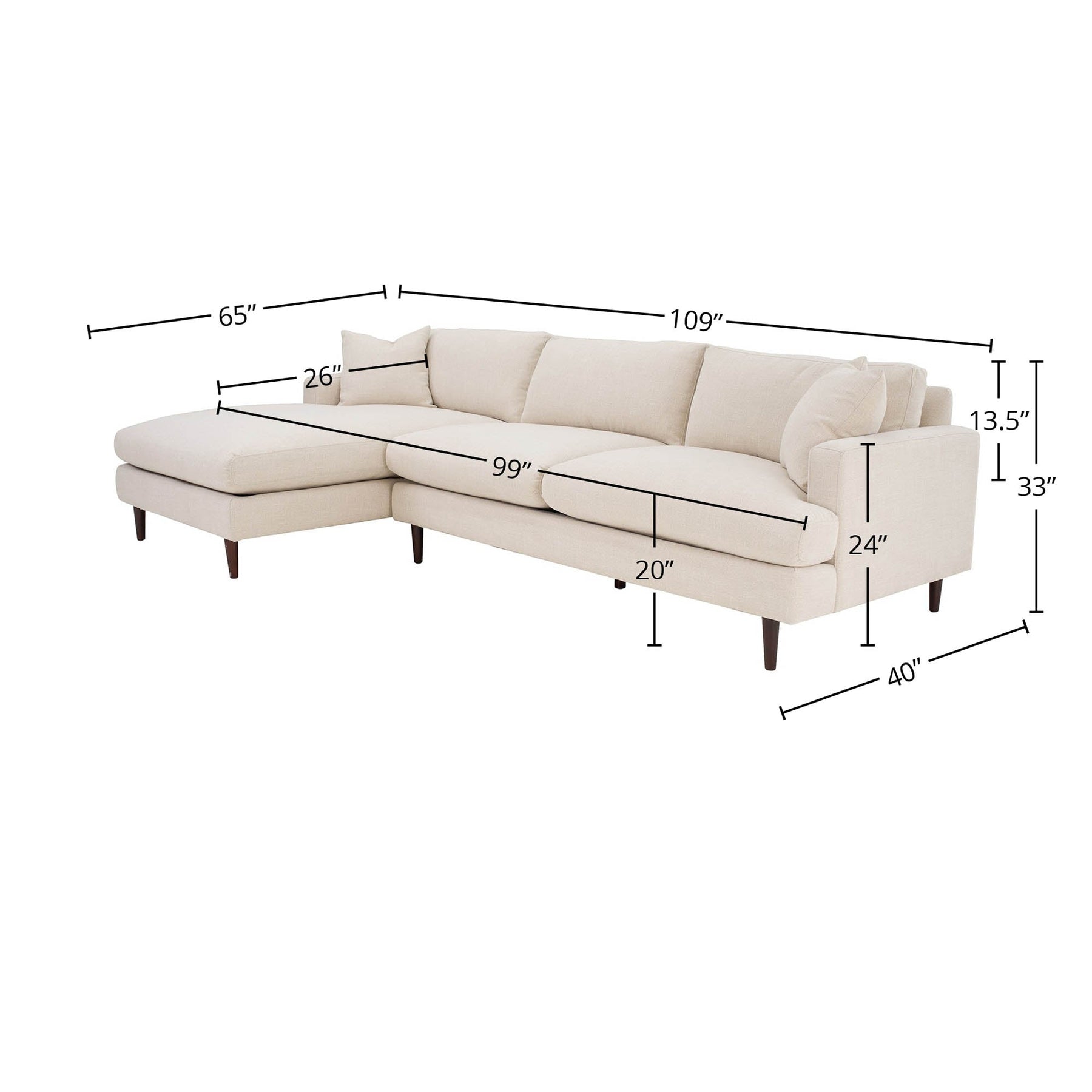 Martha Left Sectional Sofa - stylish seating for your home | Image 3 | InSTYLE Home & Rugs