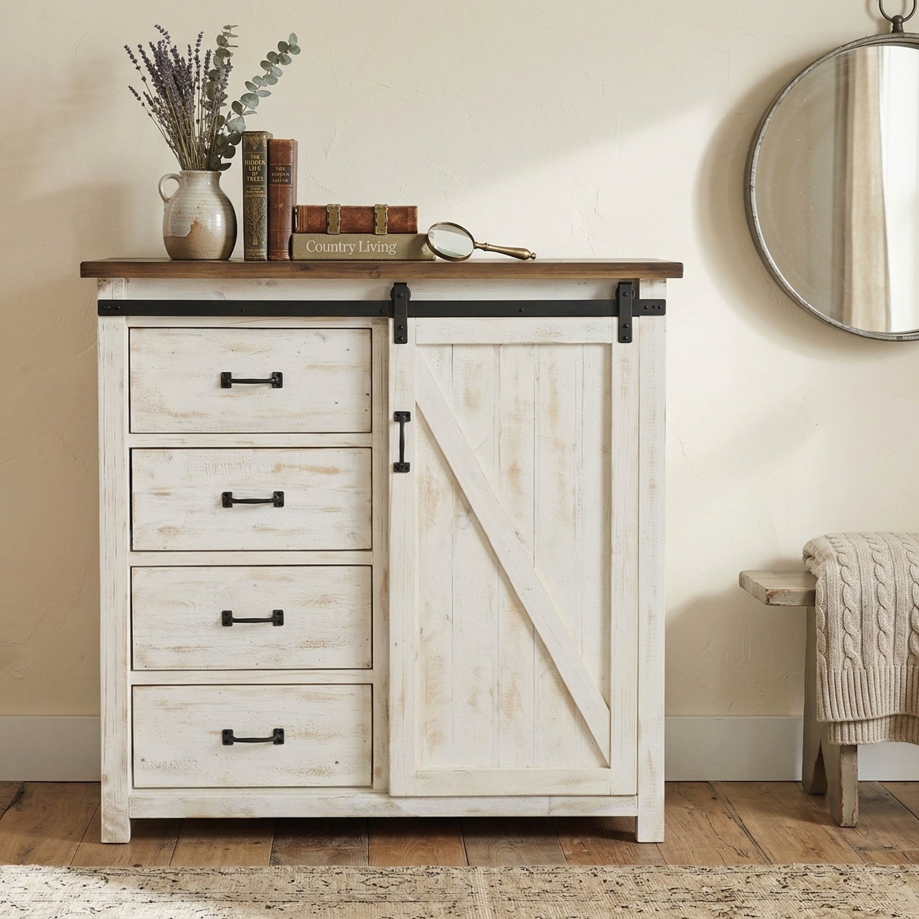 Provence 4 Drawer Chest With 1 Door - durable drawer with smooth glide mechanism for daily use | Image 2 | InSTYLE Home & Rugs