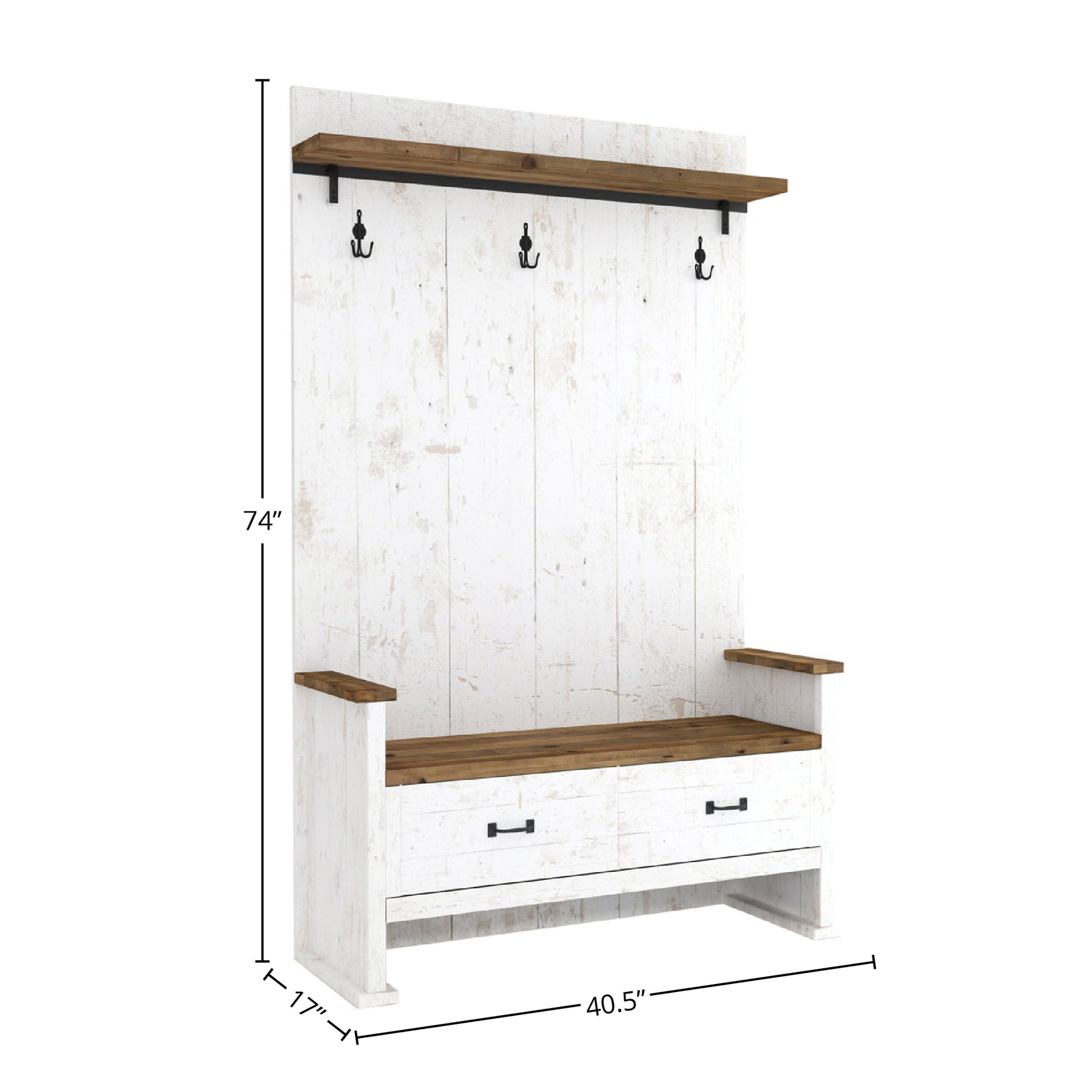 Provence Hall Bench 2 Drawer - perfect for entryways or patios | Image 4 | InSTYLE Home & Rugs