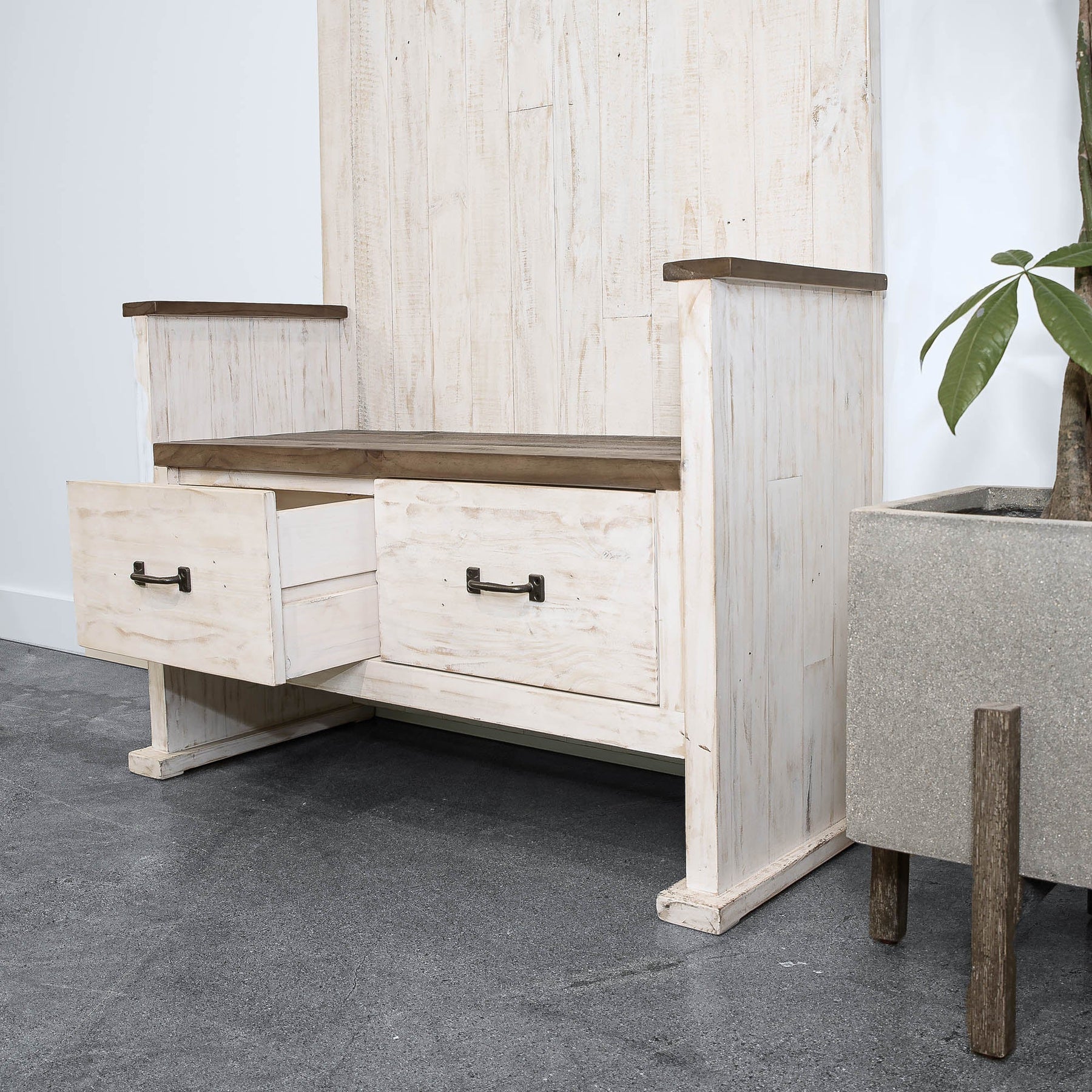 Provence Hall Bench 2 Drawer - perfect for entryways or patios | Image 6 | InSTYLE Home & Rugs