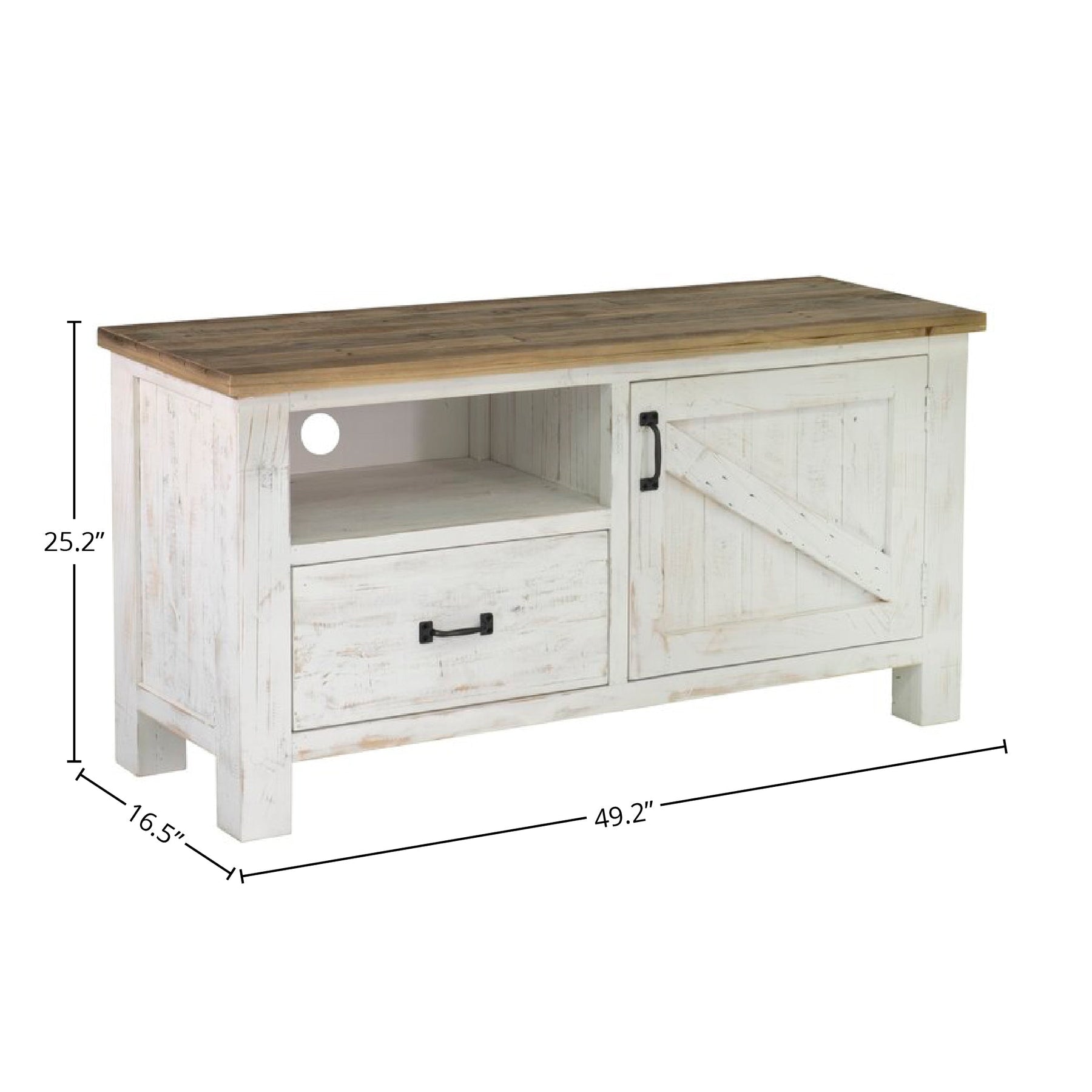 Provence Small Media Unit - compact media unit for small spaces with a stylish design | Image 3 | InSTYLE Home & Rugs