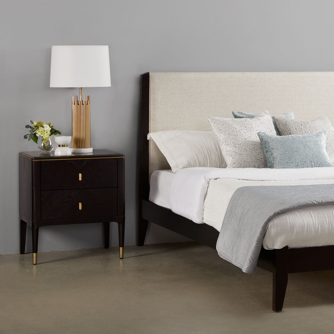 Colette Nightstand ( Silver Knob) - modern silver nightstand | Image 1 | InSTYLE Home & Rugs