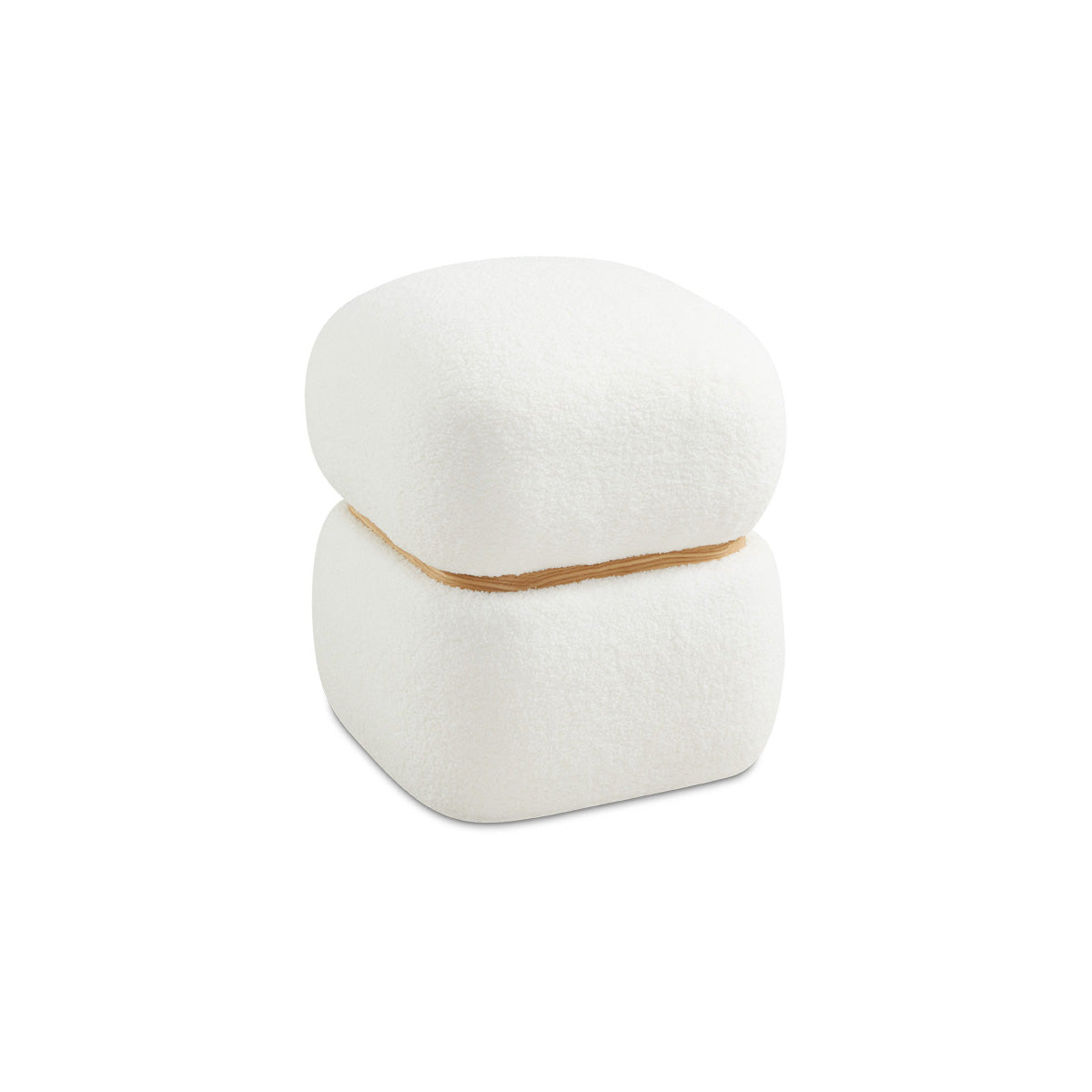 PETER Ottoman WHITE SHEARLING - modern white ottoman | Image 1 | InSTYLE Home & Rugs