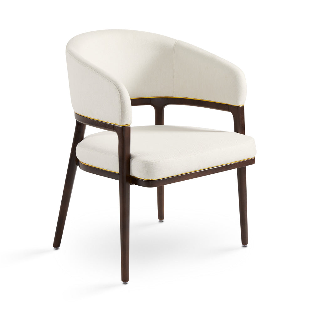 ERIC DINING CHAIR linen fabric Ash wood walnut - modern walnut & ash dining chair | Image 1 | InSTYLE Home & Rugs