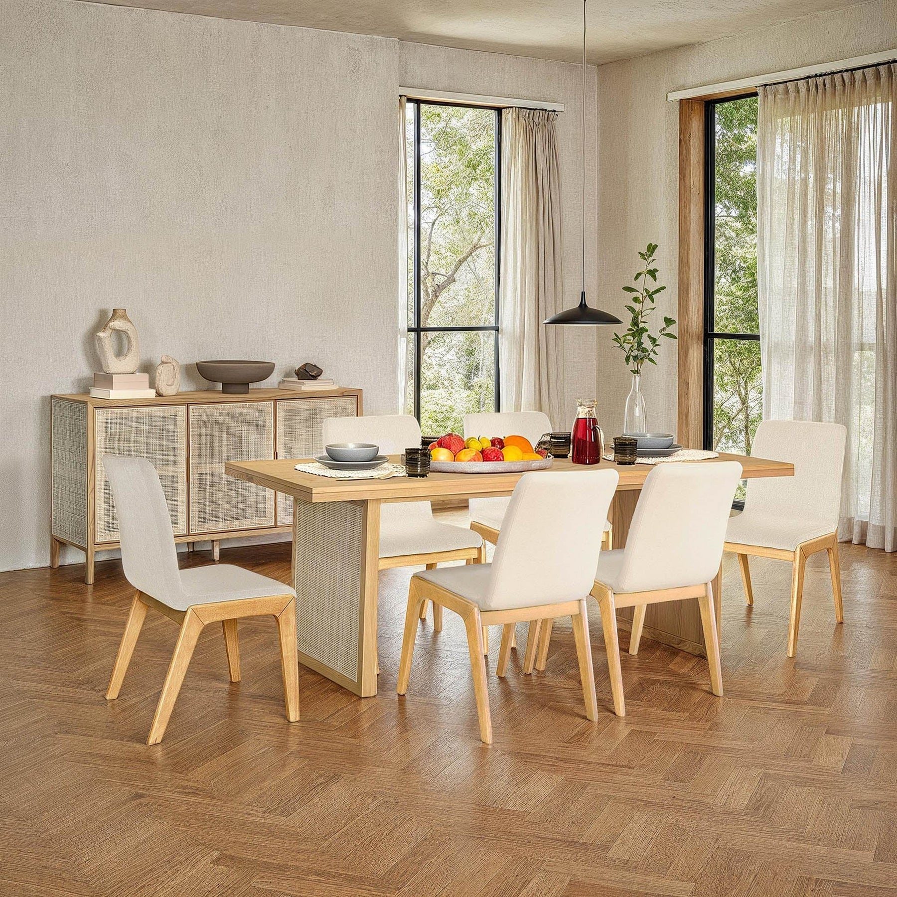 Rattan Dining Set 6 - comfortable dining experience | Image 1 | InSTYLE Home & Rugs