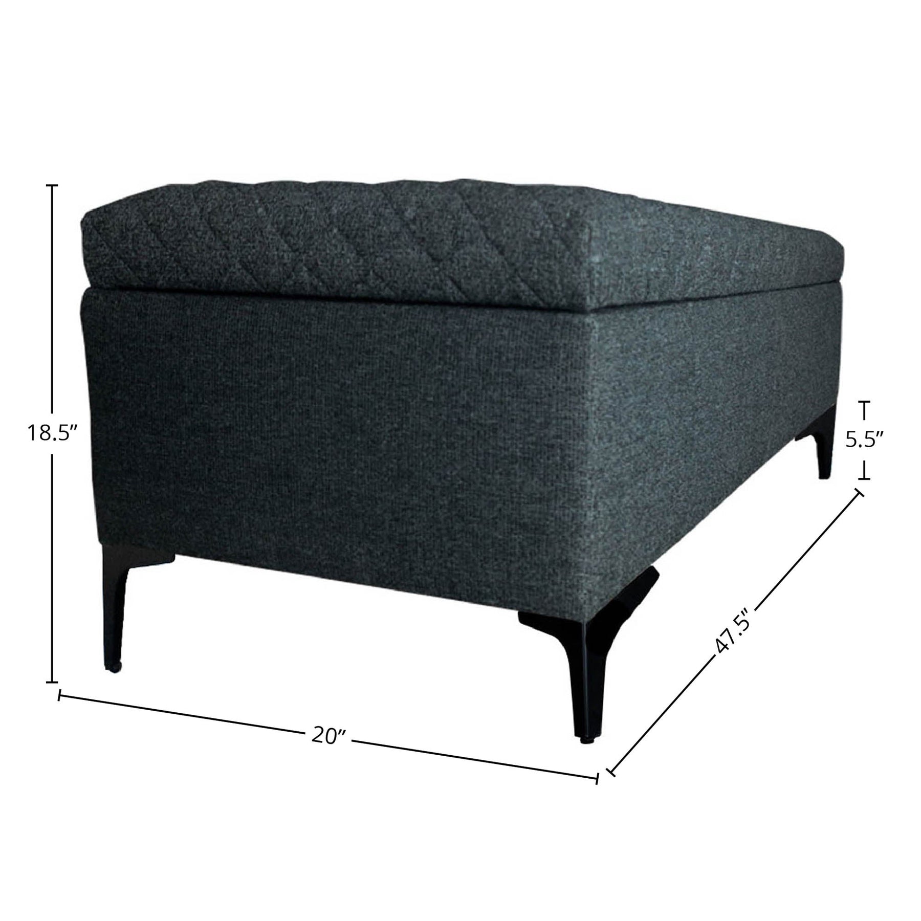 Reece Storage Bench - durable bench with modern style | Image 2 | InSTYLE Home & Rugs