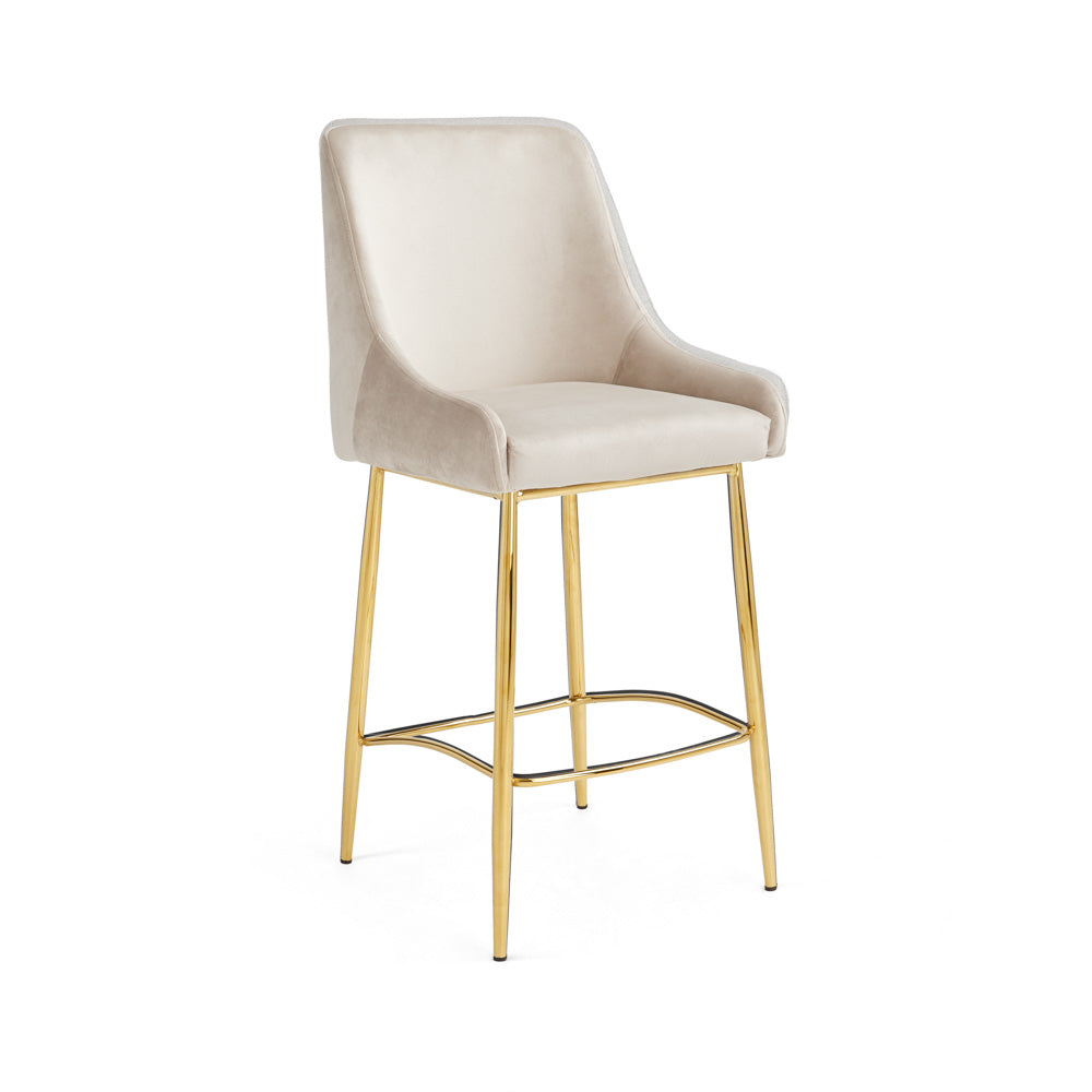 VICTORIA COUNTER STOOL GY-COU-Z020 fabric as sample Gold Legs - perfect for modern counters | Image 2 | InSTYLE Home & Rugs