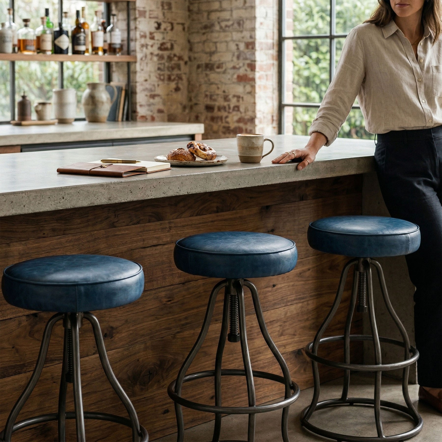 Bowie Stool - perfect for small spaces | Image 2 | InSTYLE Home & Rugs