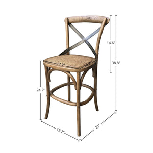 Cross Back Fixed Counter Stool - sleek stools for kitchen bars | Image 3 | InSTYLE Home & Rugs