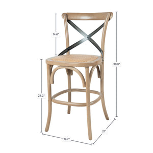 Cross Back Fixed Counter Stool - sleek stools for kitchen bars | Image 3 | InSTYLE Home & Rugs