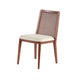 Cane Dining Chair - Beige/Brown Frame