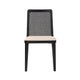 Cane Dining Chair - Oyster Linen/Black Frame