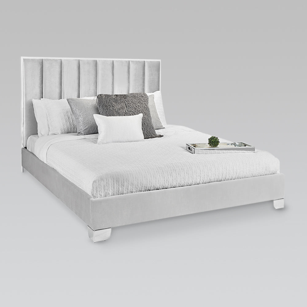 URIEL Bed Queen Napa Grey - modern grey bed | Image 1 | InSTYLE Home & Rugs