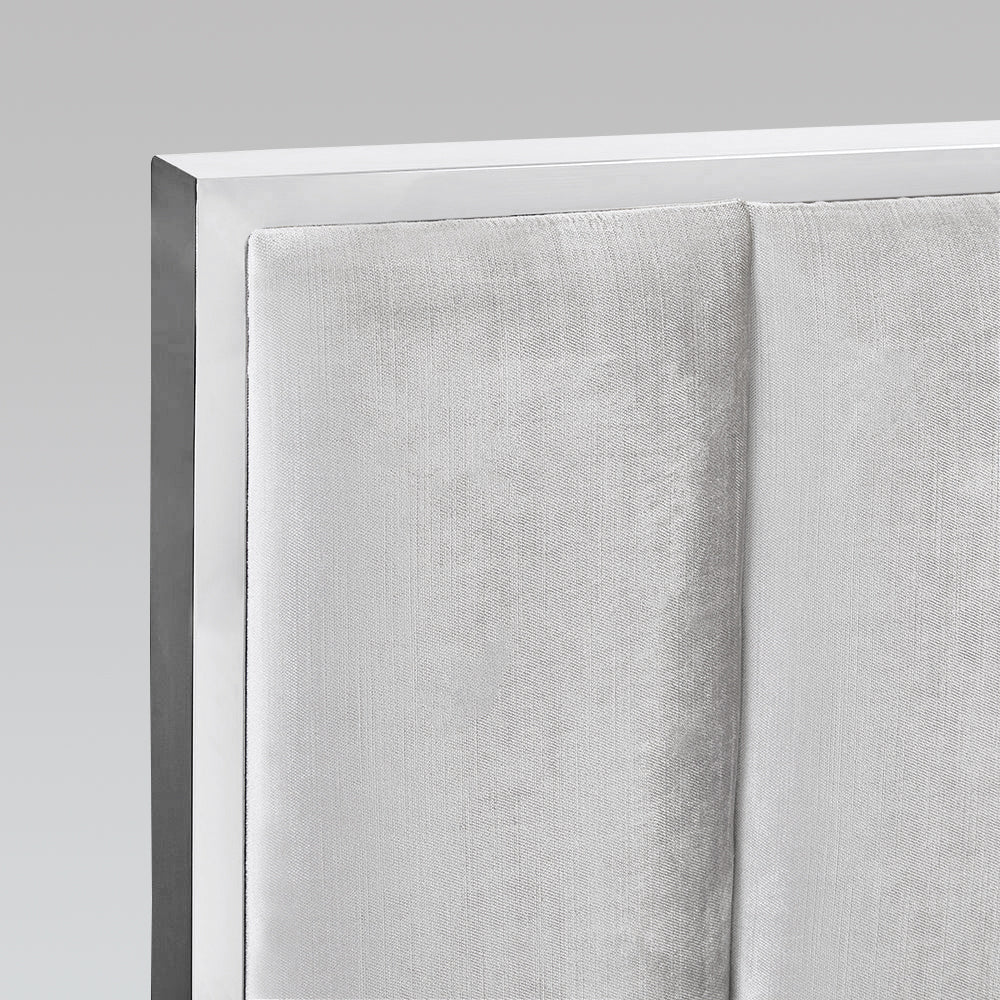 URIEL Bed Queen Grey Velvet - modern grey bed | Image 1 | InSTYLE Home & Rugs