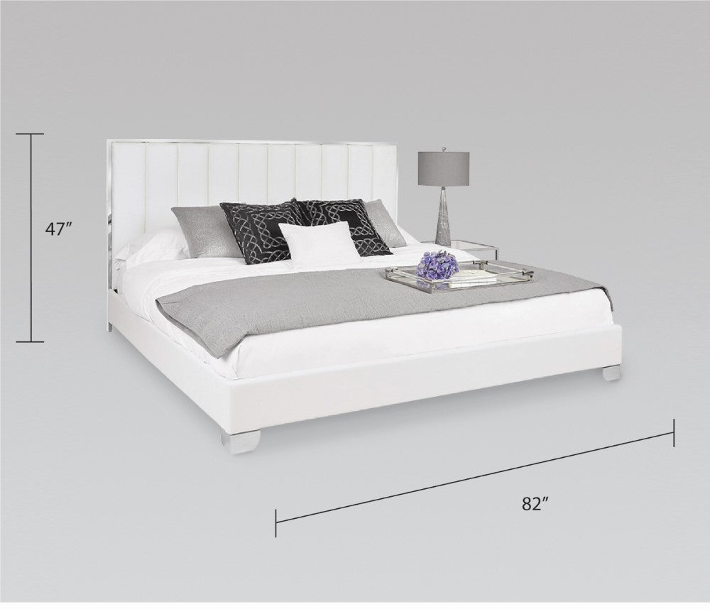 URIEL Bed King Aspen White - modern white bed | Image 1 | InSTYLE Home & Rugs