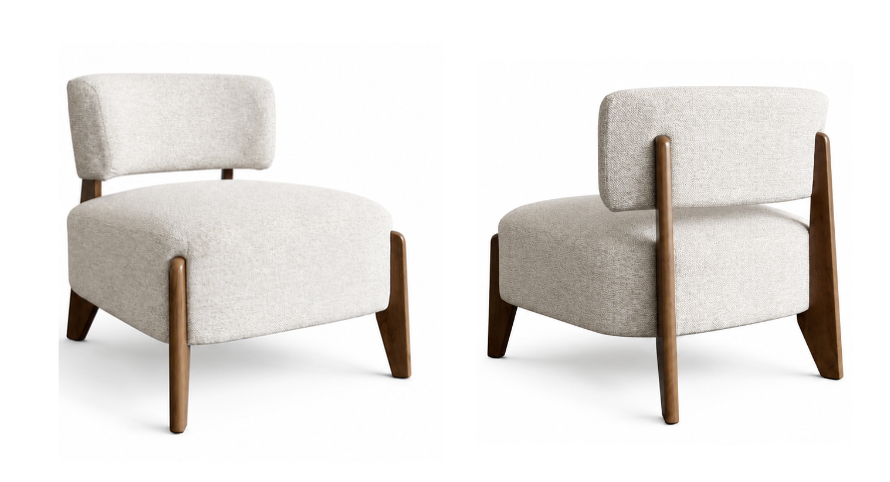 ROWAN Lounge Chair GY-AC-7271 Beige fabric - stylish lounge chairs for any room | Image 1 | InSTYLE Home & Rugs