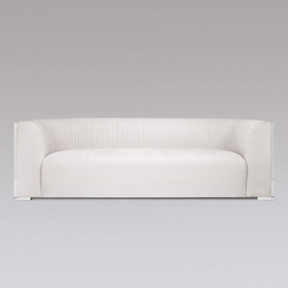 BERGEN sofa Contessa-Vanilla polished steel - modern sofa | Image 1 | InSTYLE Home & Rugs