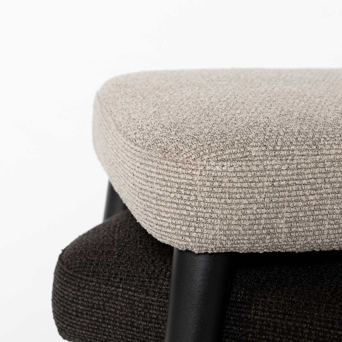 Tommy Stool — Charcoal Upholstered Stool with Black Steel Frame - charcoal upholstered stool on a black powder-coated steel frame | Image 9 | InSTYLE Home & Rugs
