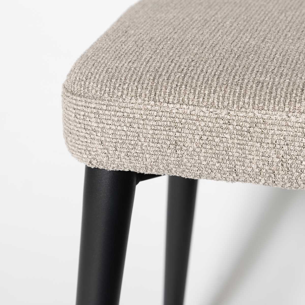 Tommy Stool — Charcoal Upholstered Stool with Black Steel Frame - charcoal upholstered stool on a black powder-coated steel frame | Image 10 | InSTYLE Home & Rugs