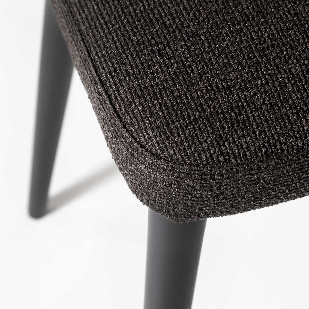 Tommy Stool — Charcoal Upholstered Stool with Black Steel Frame - charcoal upholstered stool on a black powder-coated steel frame | Image 5 | InSTYLE Home & Rugs