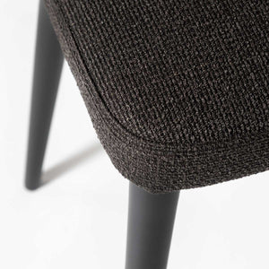 Tommy Stool — Charcoal Upholstered Stool with Black Steel Frame - charcoal upholstered stool on a black powder-coated steel frame | Image 5 | InSTYLE Home & Rugs