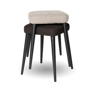 Tommy Stool — Charcoal Upholstered Stool with Black Steel Frame - charcoal upholstered stool on a black powder-coated steel frame | Image 7 | InSTYLE Home & Rugs