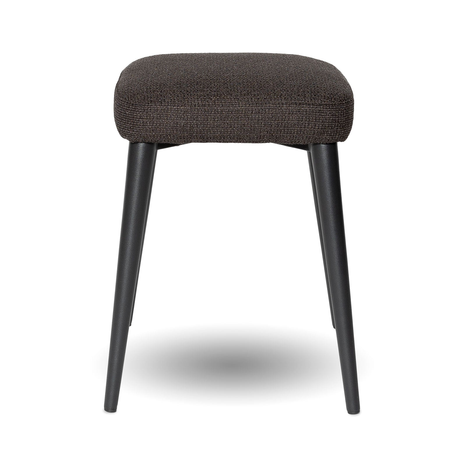 Tommy Stool — Charcoal Upholstered Stool with Black Steel Frame - charcoal upholstered stool on a black powder-coated steel frame | Image 8 | InSTYLE Home & Rugs