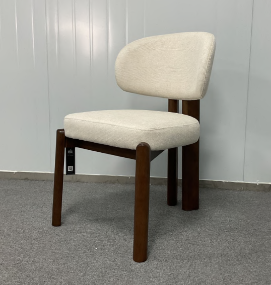 Thomas Dining Chair Ivory Fabric Walnut wood | InSTYLE Home & Rugs