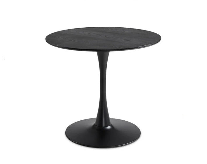 TULIP Round Dining Table Walnut Black Base - perfect for family meals | Image 2 | InSTYLE Home & Rugs