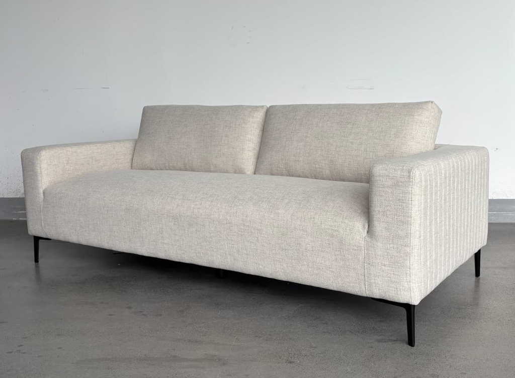 FRANCO 3-Seater Beige fabric Xabelle-4 BLACK LEGS | InSTYLE Home & Rugs