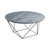 Valencia Round Coffee Table - Grey Marble/Black Matte