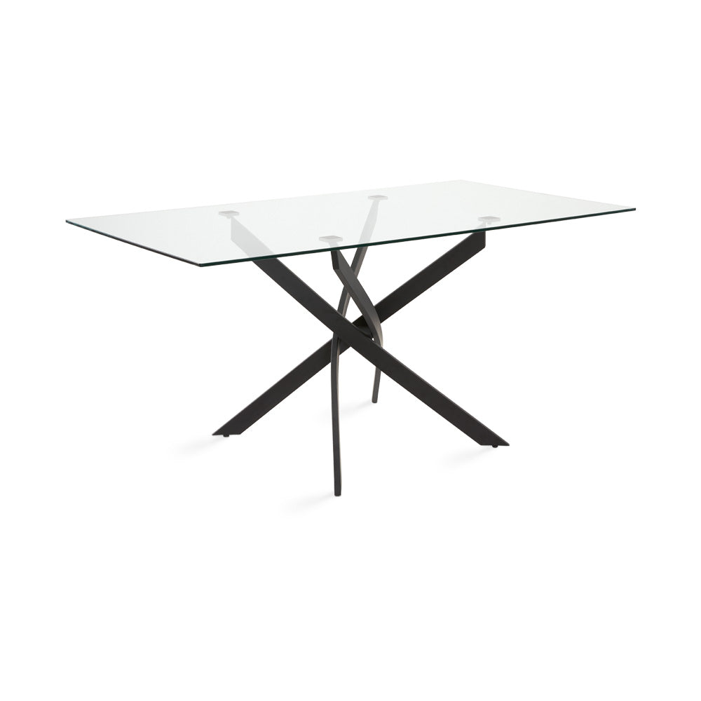 VICTOR Big BLACK Rectangle Dining Table BLACK FRAME - modern black dining chair | Image 1 | InSTYLE Home & Rugs