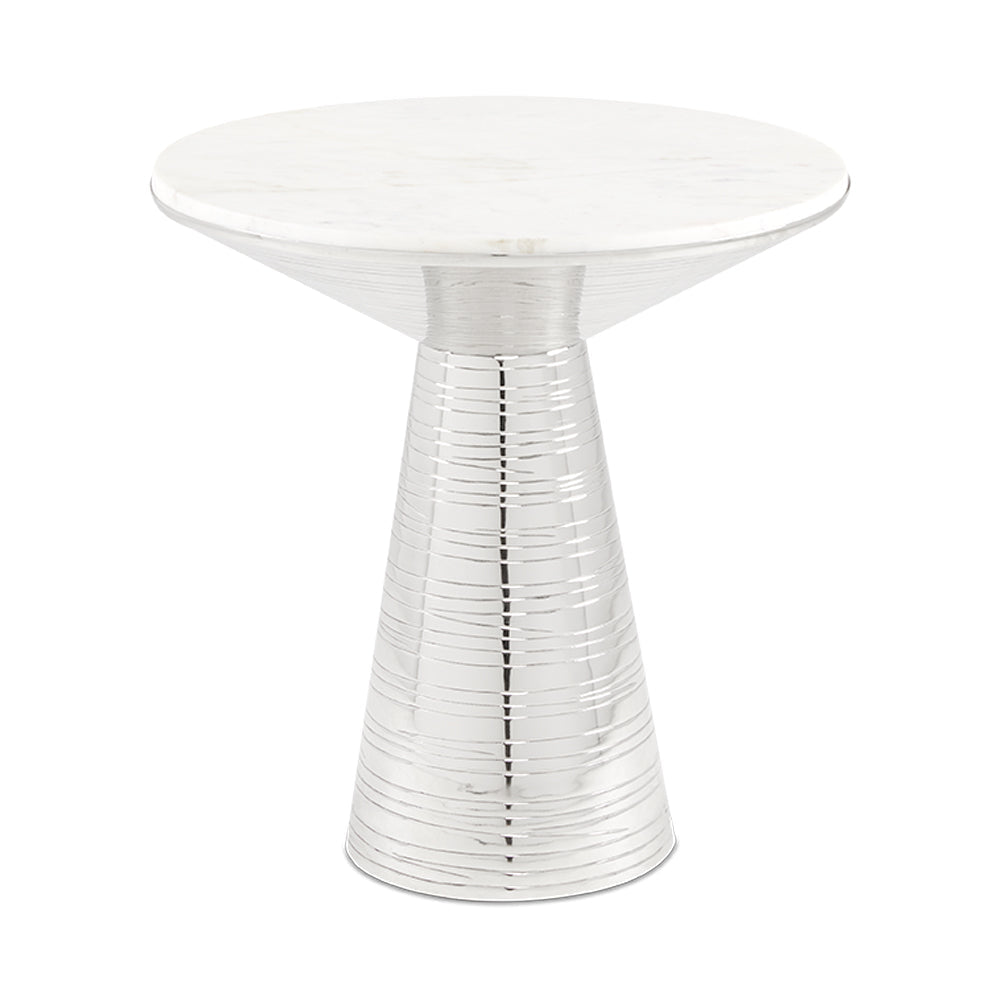 Valentine End Table white marble Silver frame - modern white & silver end table | Image 1 | InSTYLE Home & Rugs