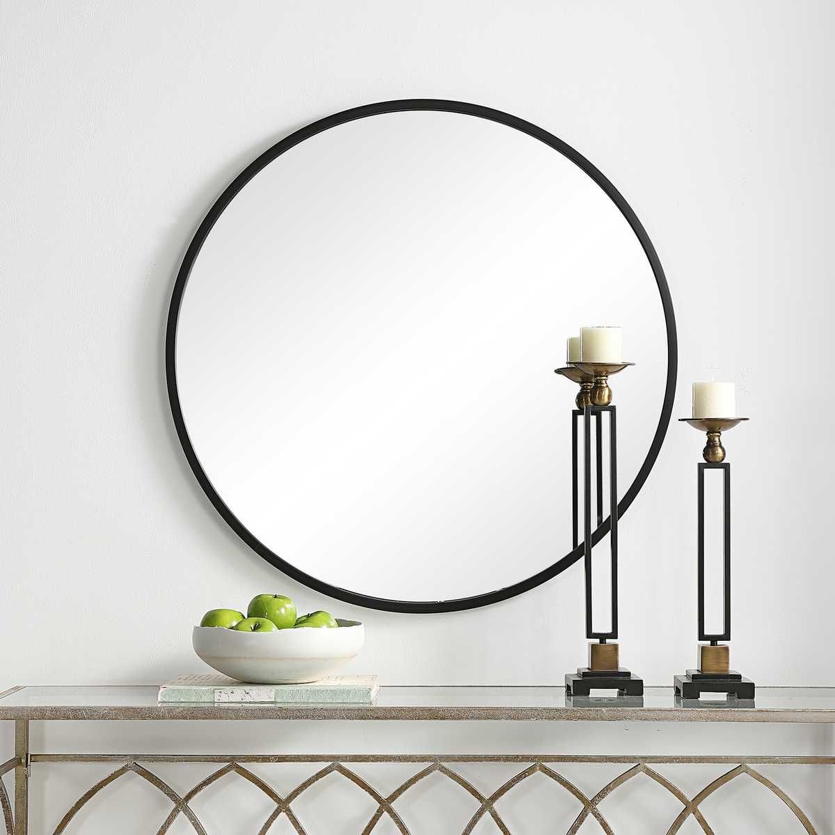 Mirror 37 x 37 (Round) - perfect for enhancing light and creating a sense of space | Image 6 | InSTYLE Home & Rugs