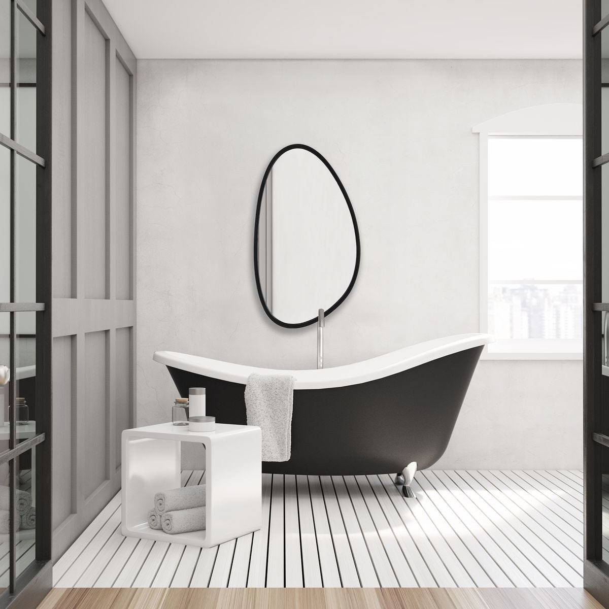 Mirror W00557 - perfect for enhancing light and creating a sense of space | Image 1 | InSTYLE Home & Rugs