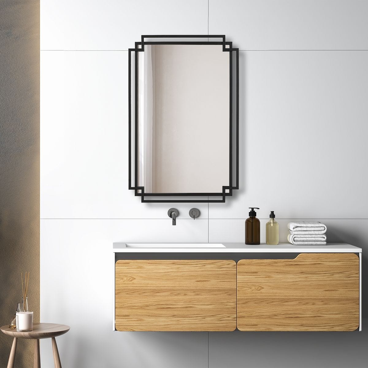 Mirror W00612 - perfect for enhancing light and creating a sense of space | Image 1 | InSTYLE Home & Rugs