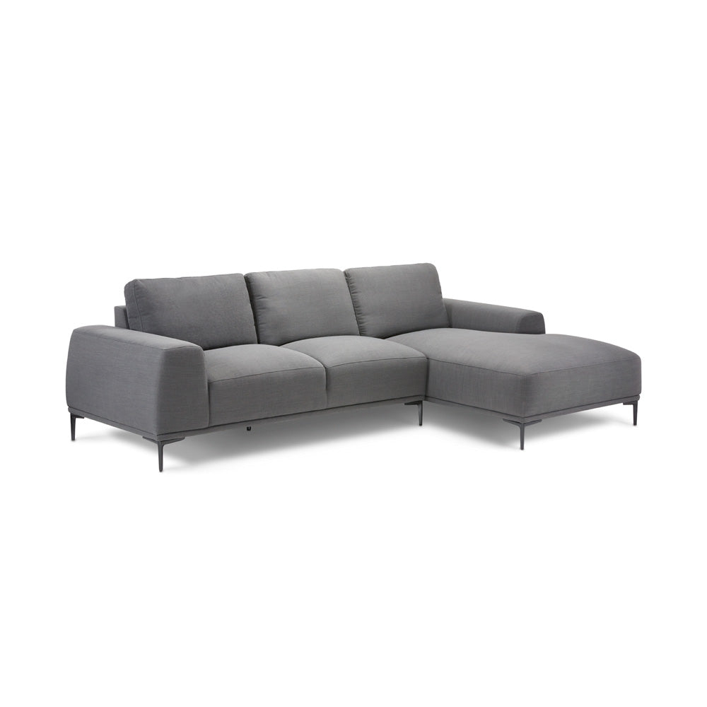 MIDDLETON Sectional Sofa Grey linen Silex 23 Black legs | InSTYLE Home & Rugs