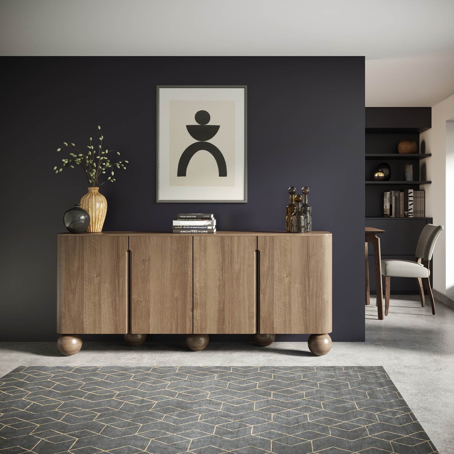 Globe Sideboard - sleek sideboard for storage | Image 2 | InSTYLE Home & Rugs