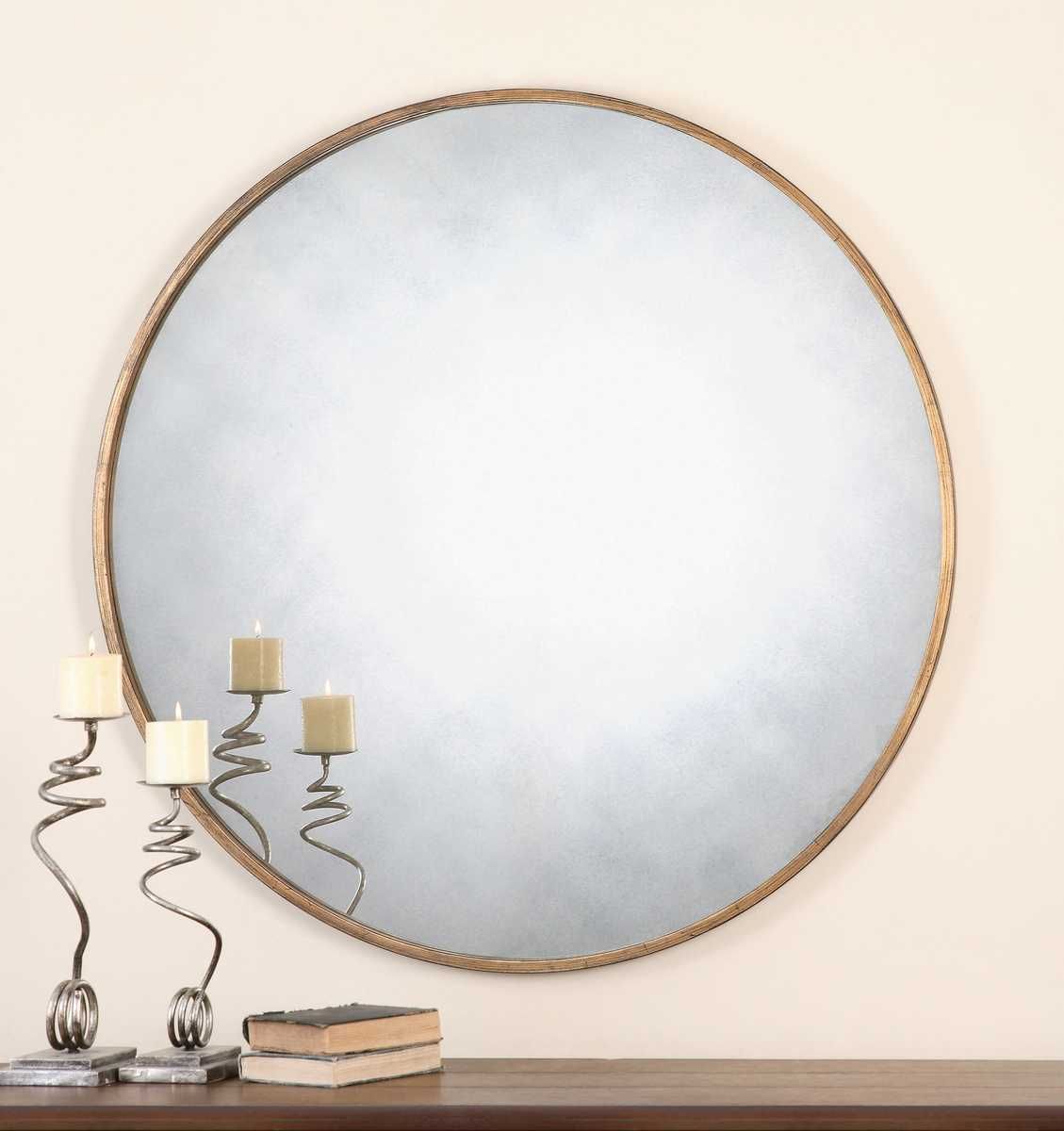 Junius Round Mirror, Gold - perfect for enhancing light and creating a sense of space | Image 6 | InSTYLE Home & Rugs